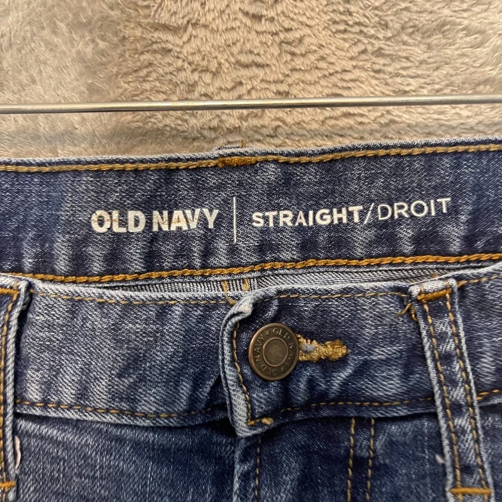 Old Navy Men Classic Low Rise Stretch Straight Medium Wash Denim Jean 31x32